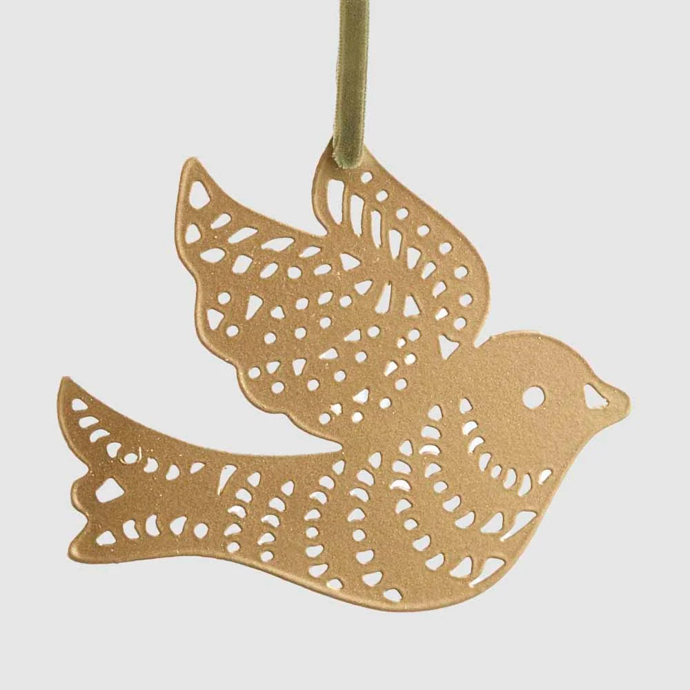 Hanging Lace Metal Bird Decoration