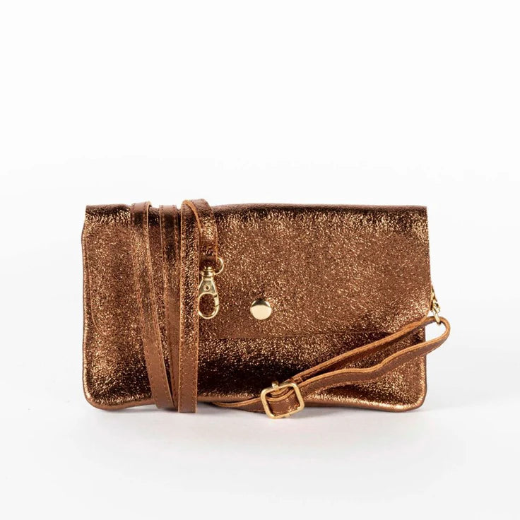 MAISON FANLI Metallic Flat Pochette Bronze