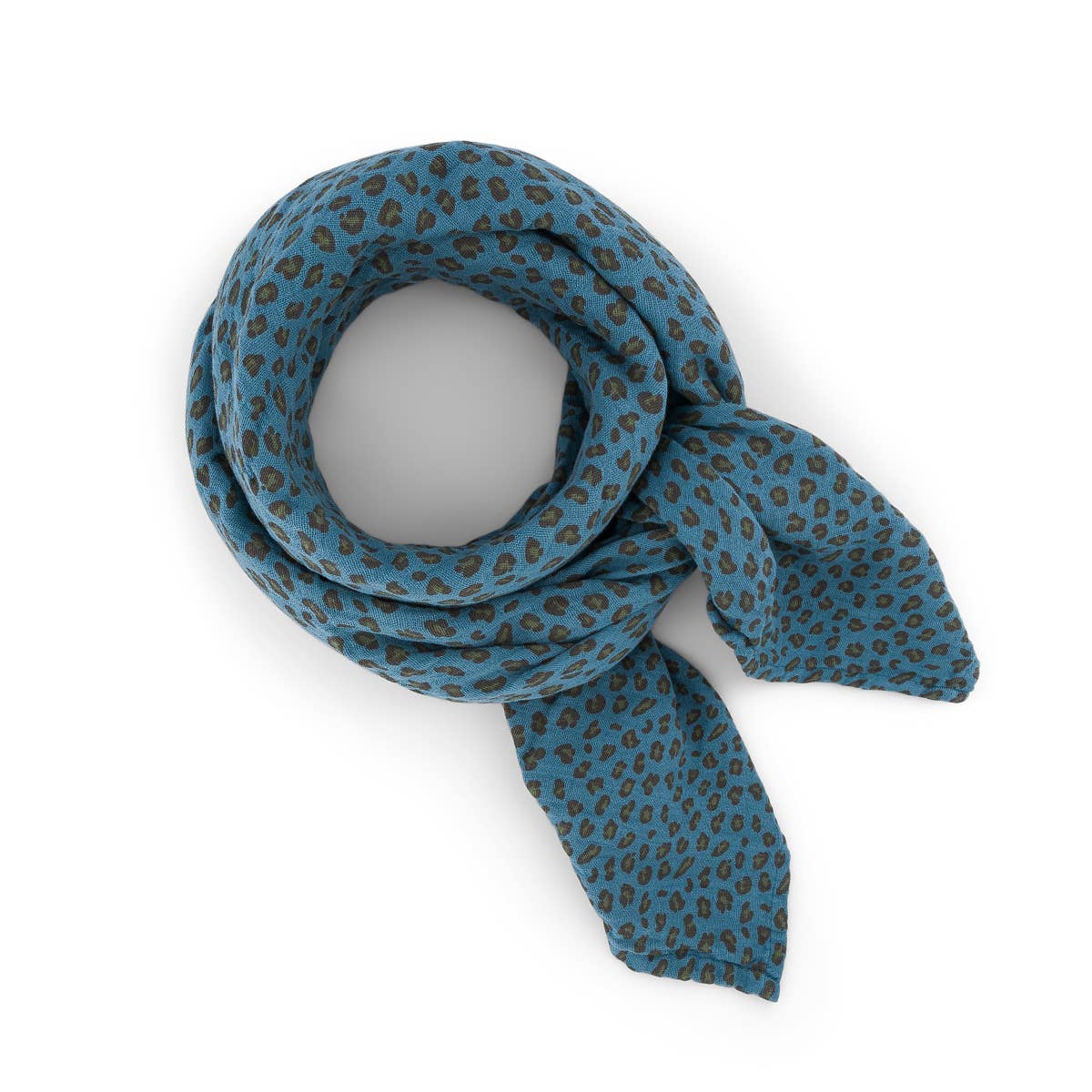 Scarf/Swaddle Leopard Denim Blue 110x110