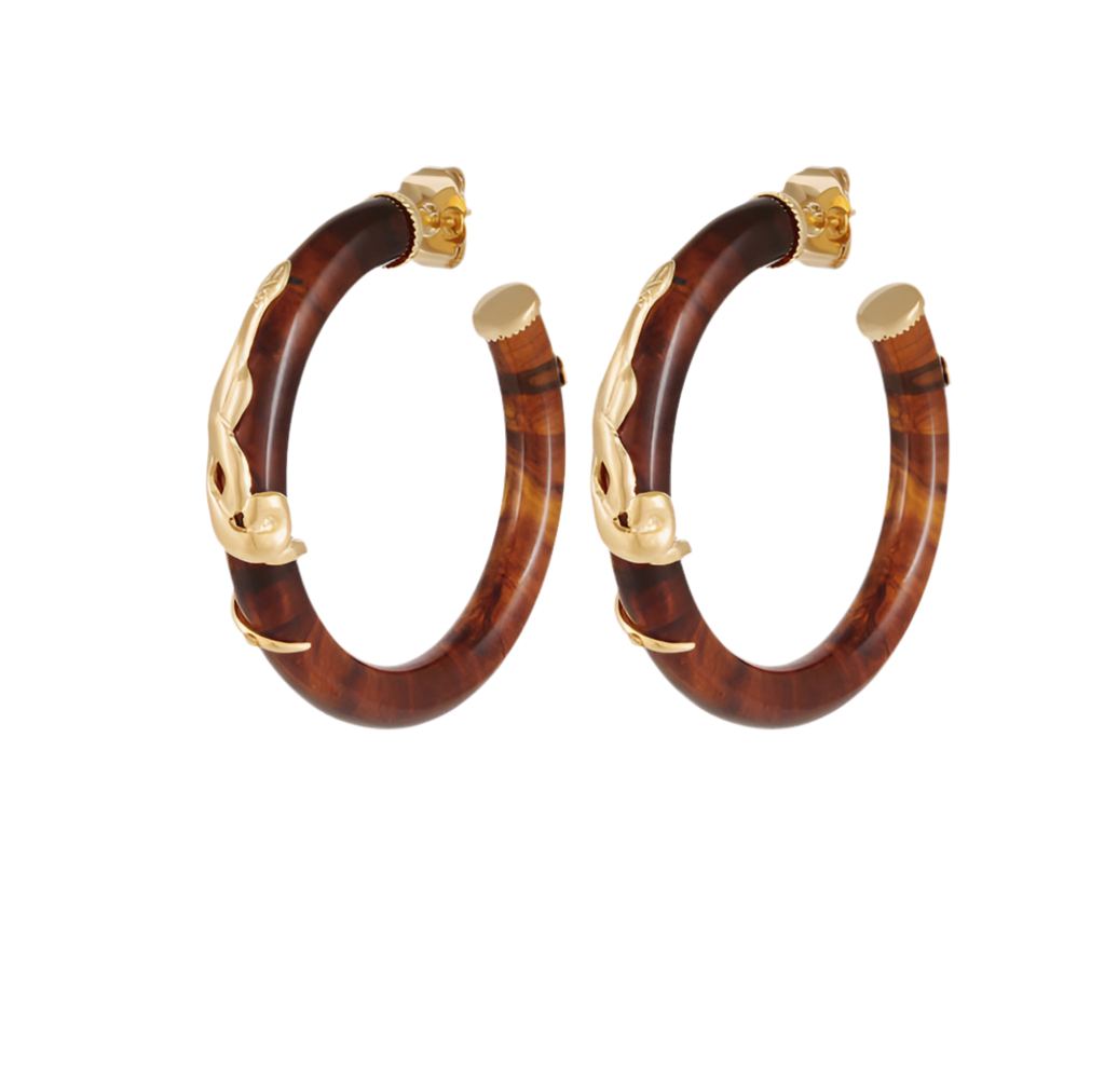 Gas Bijoux Earrings Cobra Tortoise Large