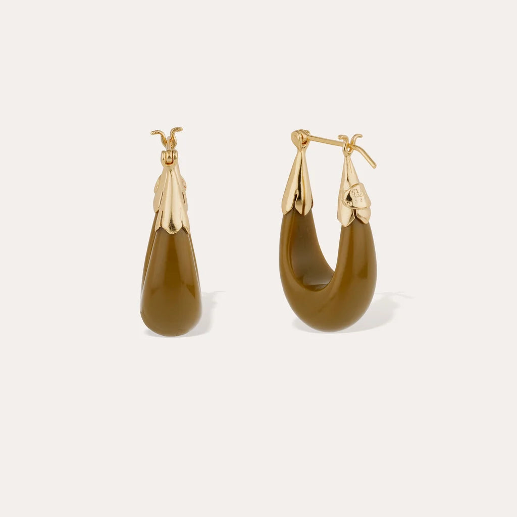 Gas Bijoux Earrings Ecume Small Khaki