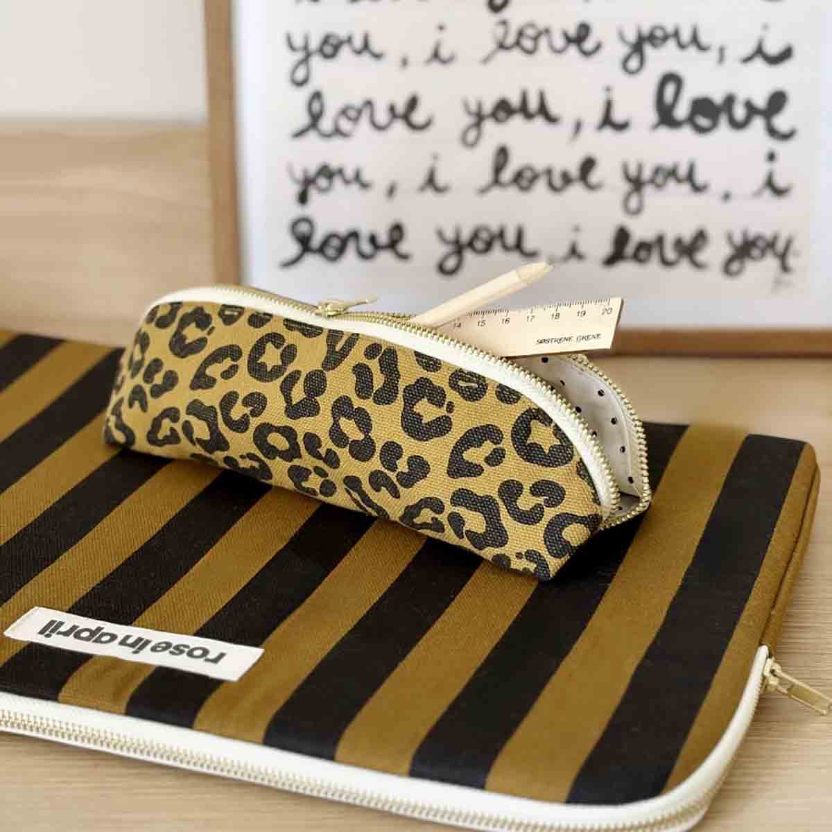 Leopard Pencil Case CARAMEL