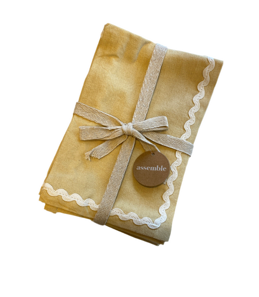 CTC Set of 4 cotton Napkins Butter/Ivory