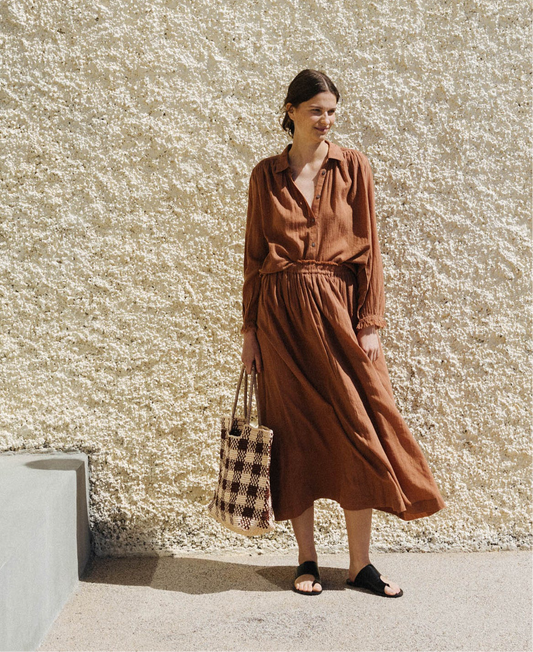 Indi and Cold Cotton Skirt Cinnamon