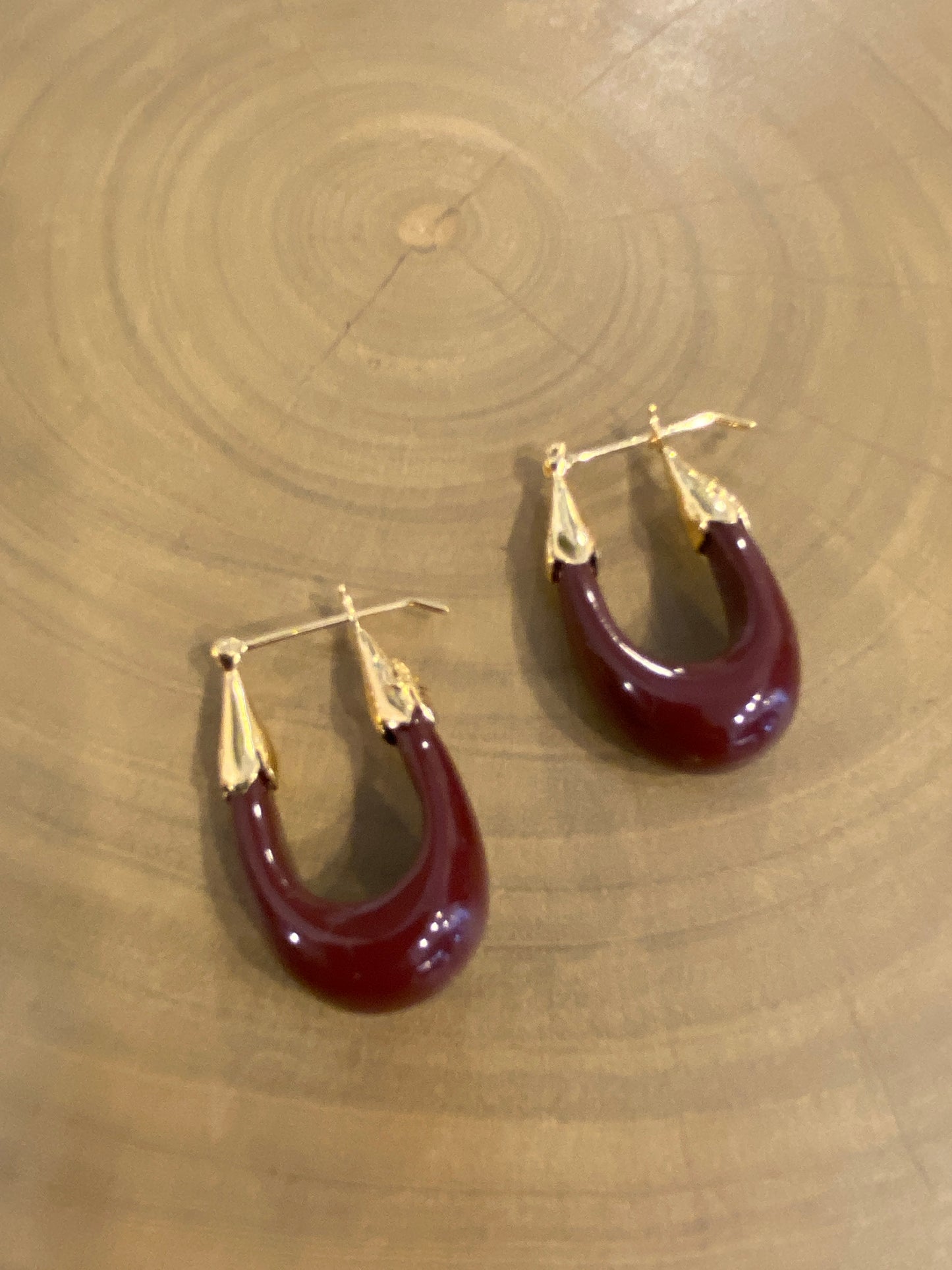 Gas Bijoux Earrings Ecume burgundy
