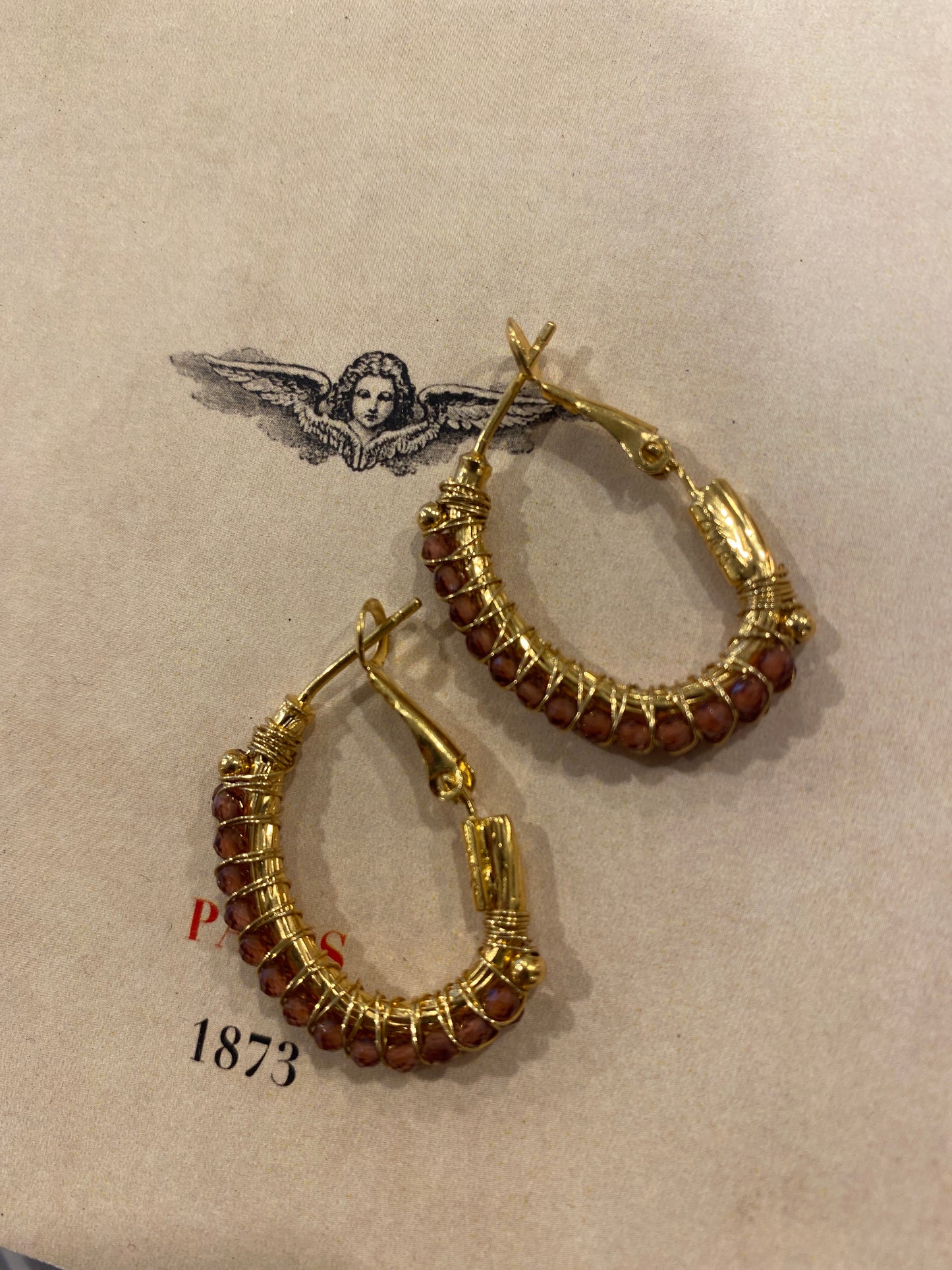 Gas Bijoux Hoop Earring Lyre Brown