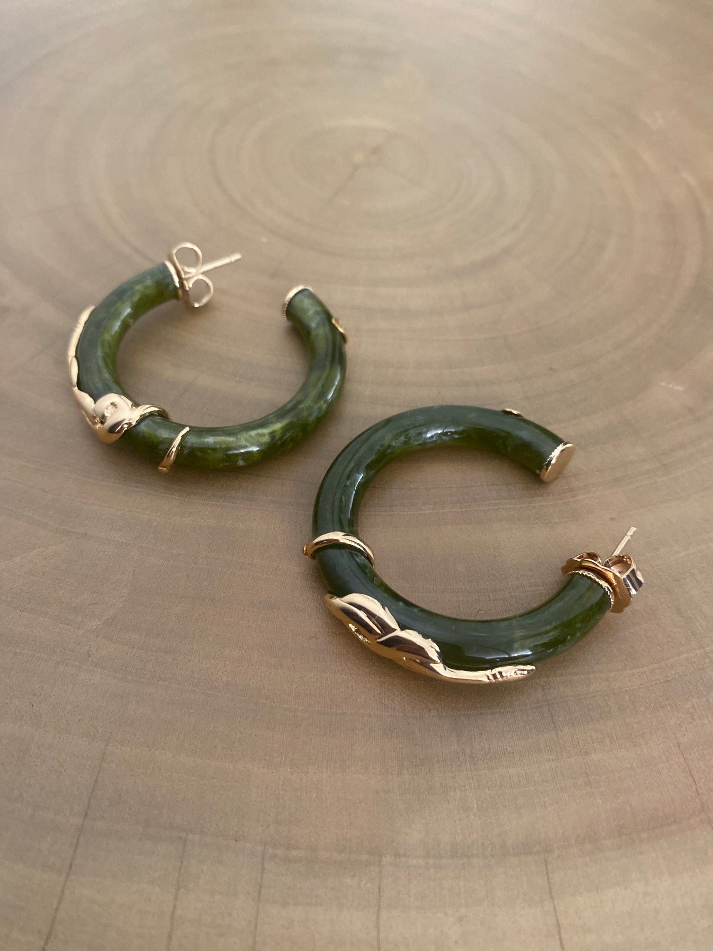 Gas Bijoux Earrings Cobra Green