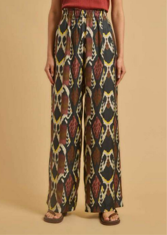Diega Paciano Pants  Black/Tan Ikat