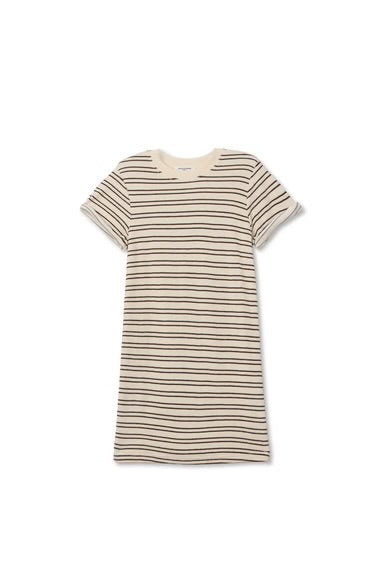 PWT Nella Loop Terry Dress Natural Chocolate Stripe