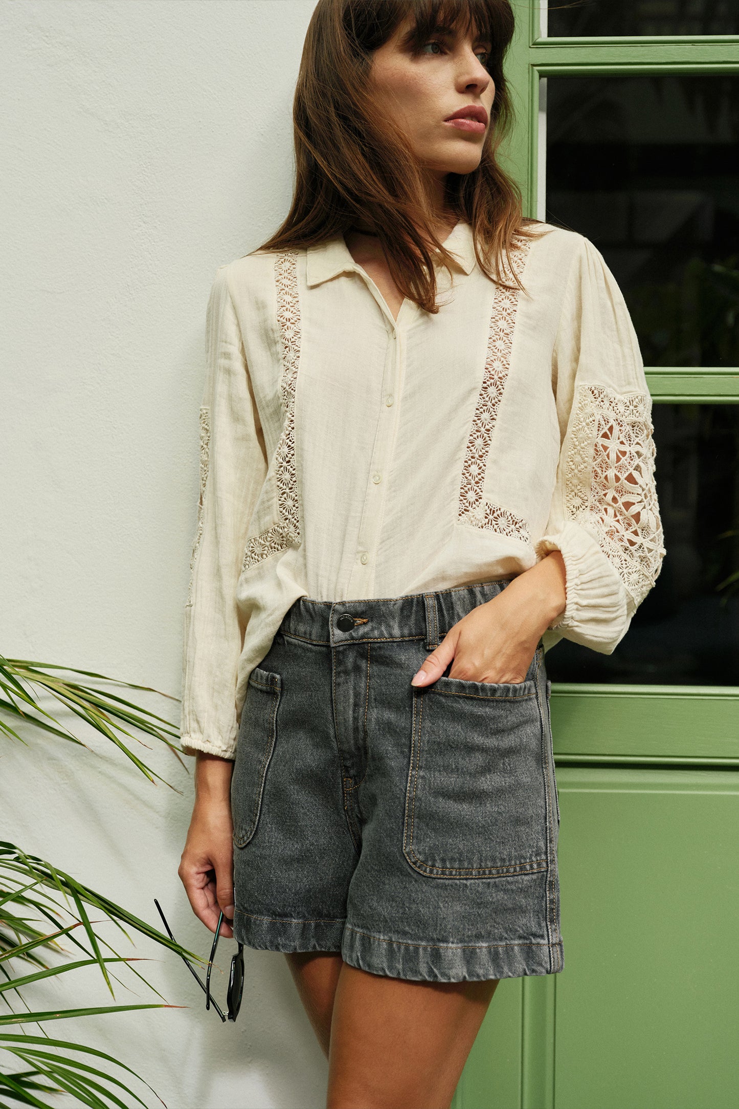 Indi and Cold Grey Denim Shorts