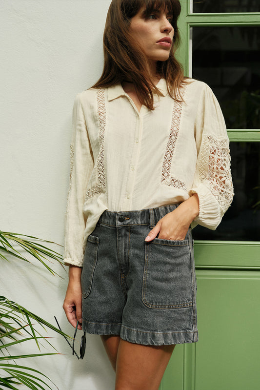 Indi and Cold Grey Denim Shorts