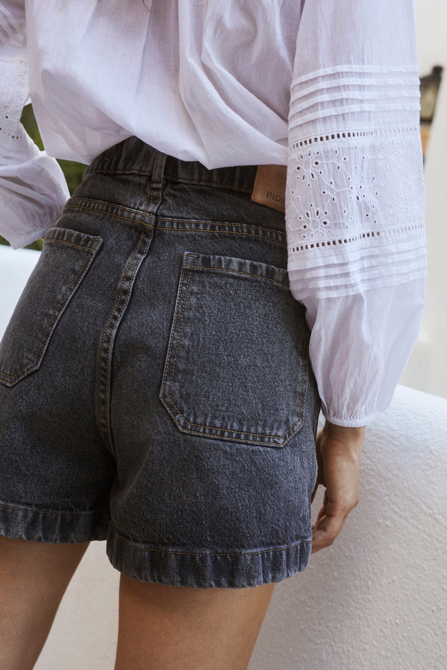 Indi and Cold Grey Denim Shorts