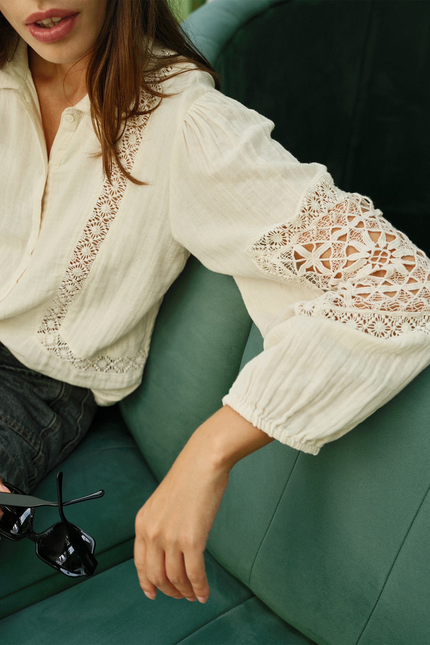 Indi and Cold Long Sleeve Organic Cotton Shirt Ecru