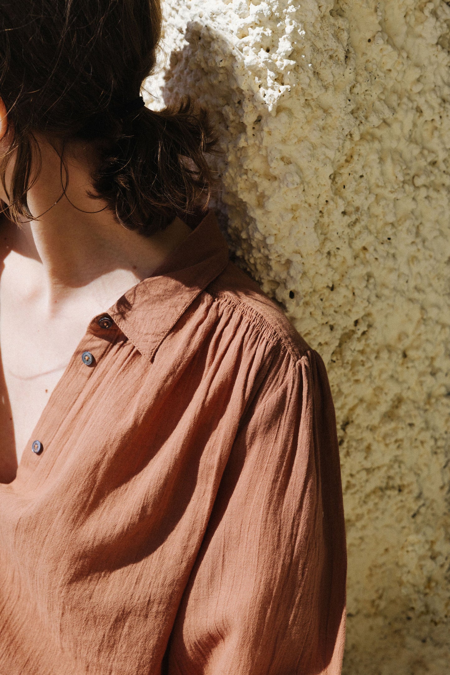 Indi and Cold Long Sleeve Cotton Shirt Cinnamon