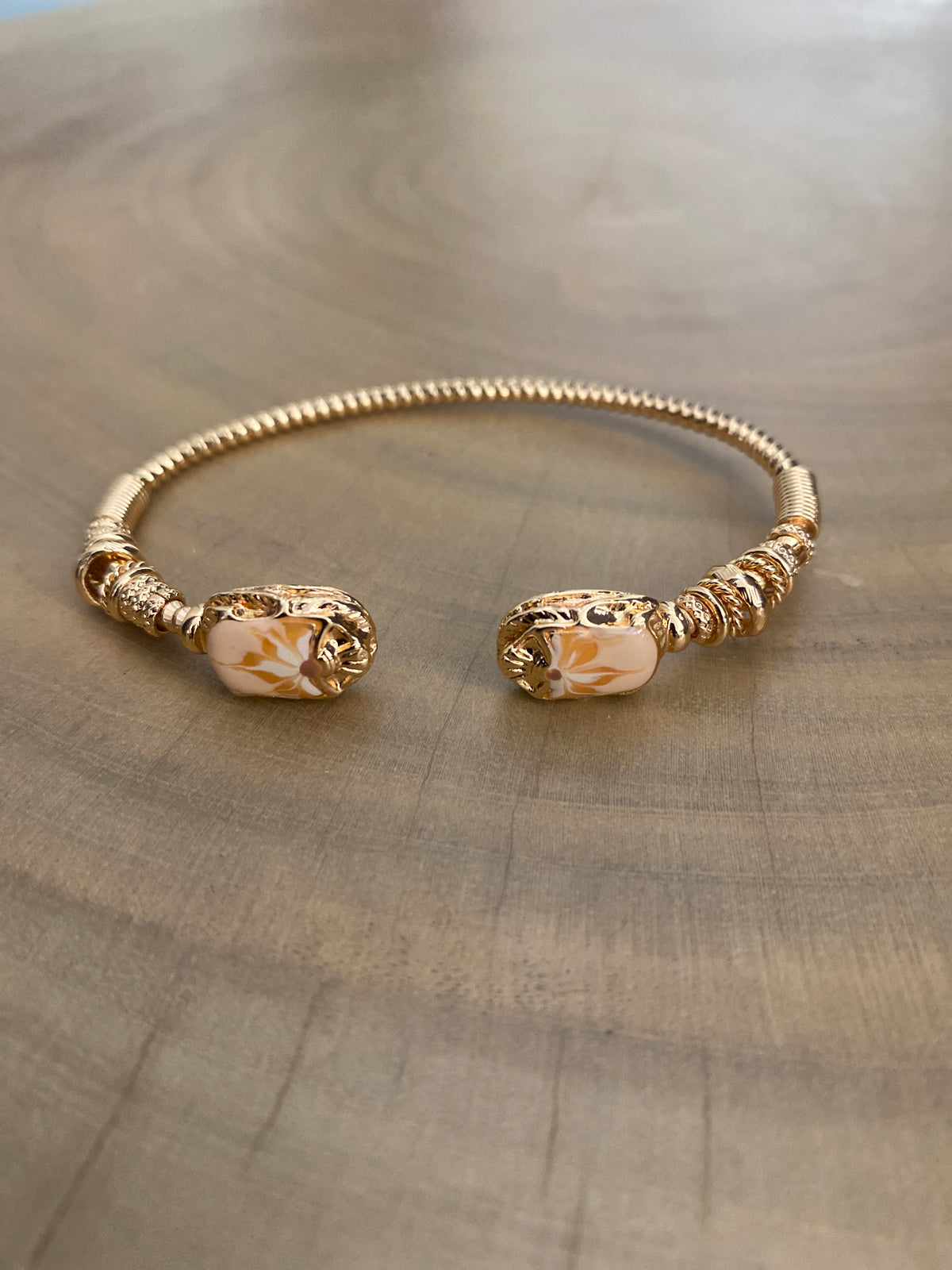Gas Bijoux Bracelet Duality Torsca Enameled Beige