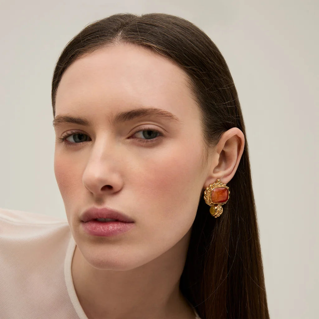 Gas Bijoux Earrings Amarante Carnelian