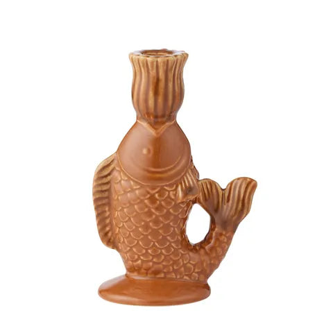 CTC Ittici Ceramic Fish Candleholder Caramel