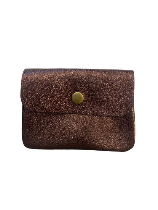 Coin Purse Metallic Chocolate