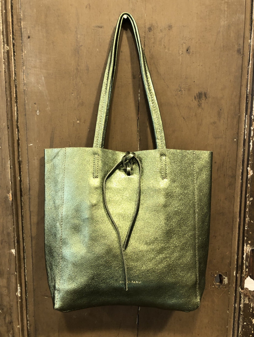 MAISON FANLI Medium Tote METALLIC Khaki