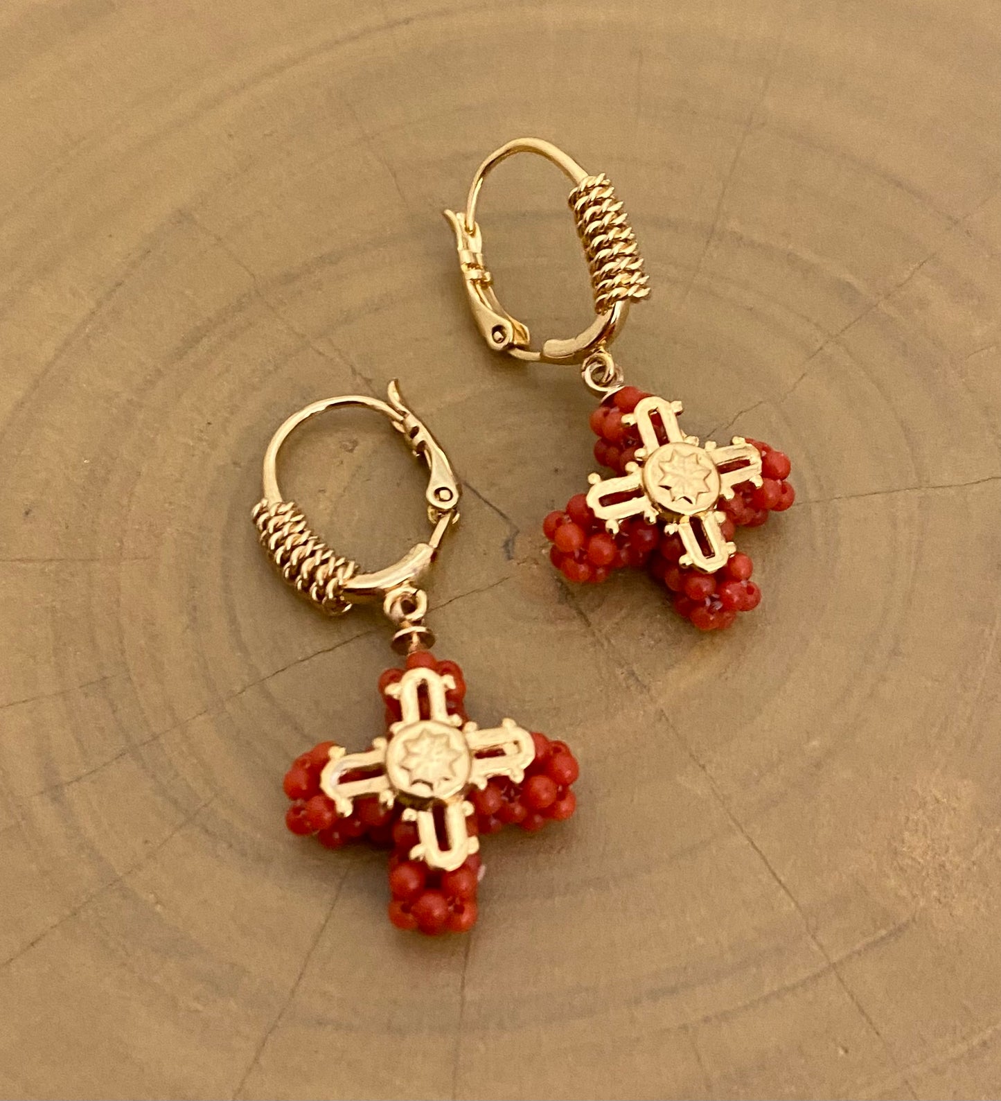 Gas Bijoux Earrings Tao Cruz Red Ochre