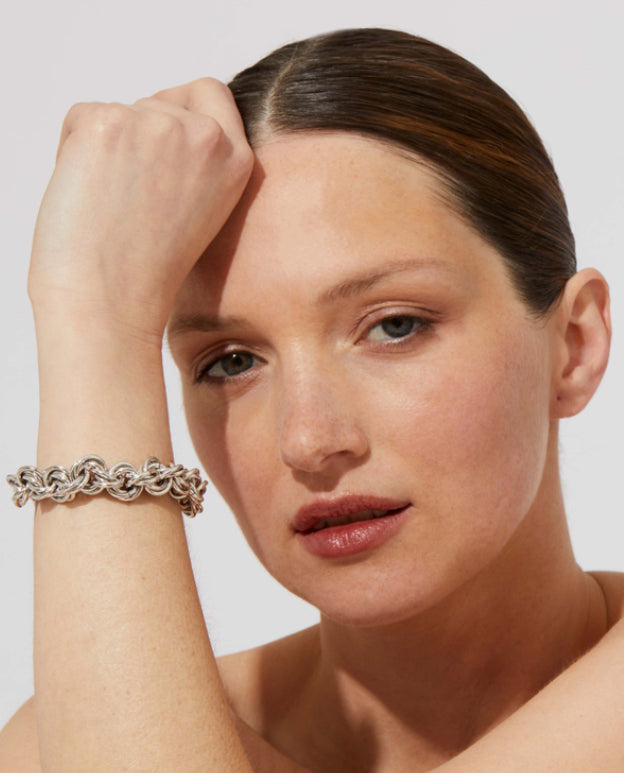 Gas Bijoux Maille Entrecroise Bracelet Silver