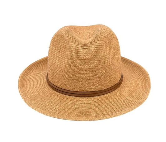 Borsalino Hat leather strap Havane