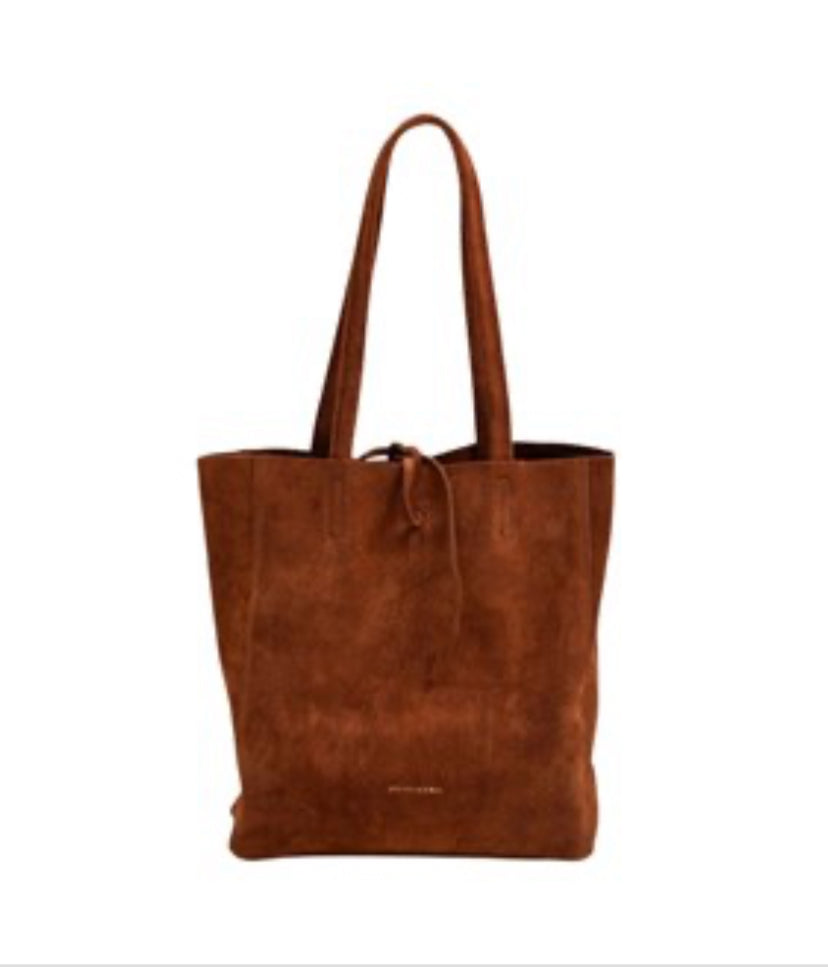 Maison Fanli Medium Tote Suede dark Camel