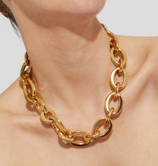 Gas Bijoux Necklace Thick Oval Link Gold