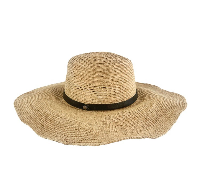 Made In Mada Aziz Hat Natural with leather strap