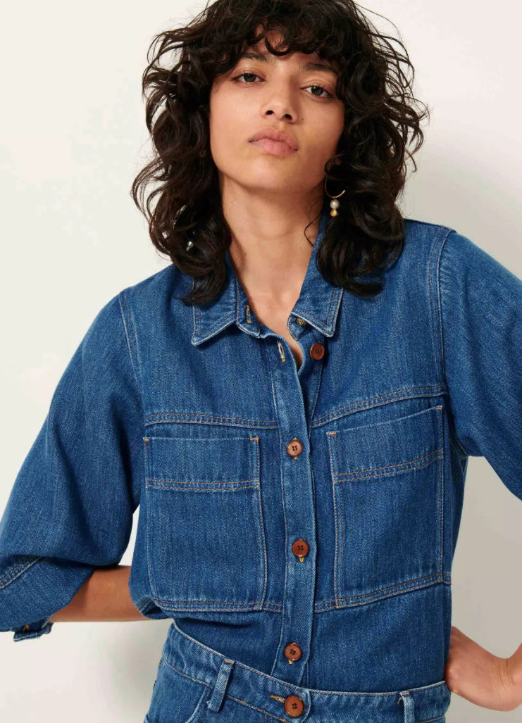 Sessun Leone Overshirt Denim Blue