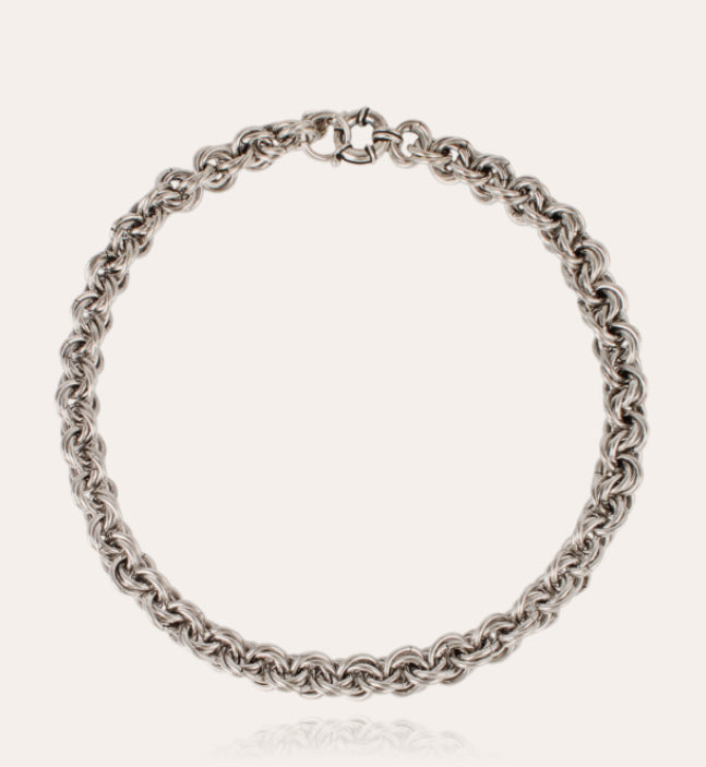 Gas Bijoux Maille Rond Entrecroise Necklace Silver