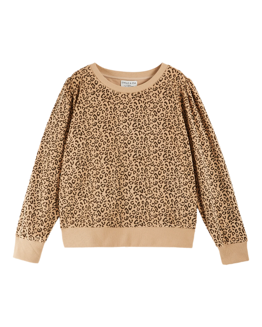 Beige and Black Leopard Terry Sweater Emile & Ida