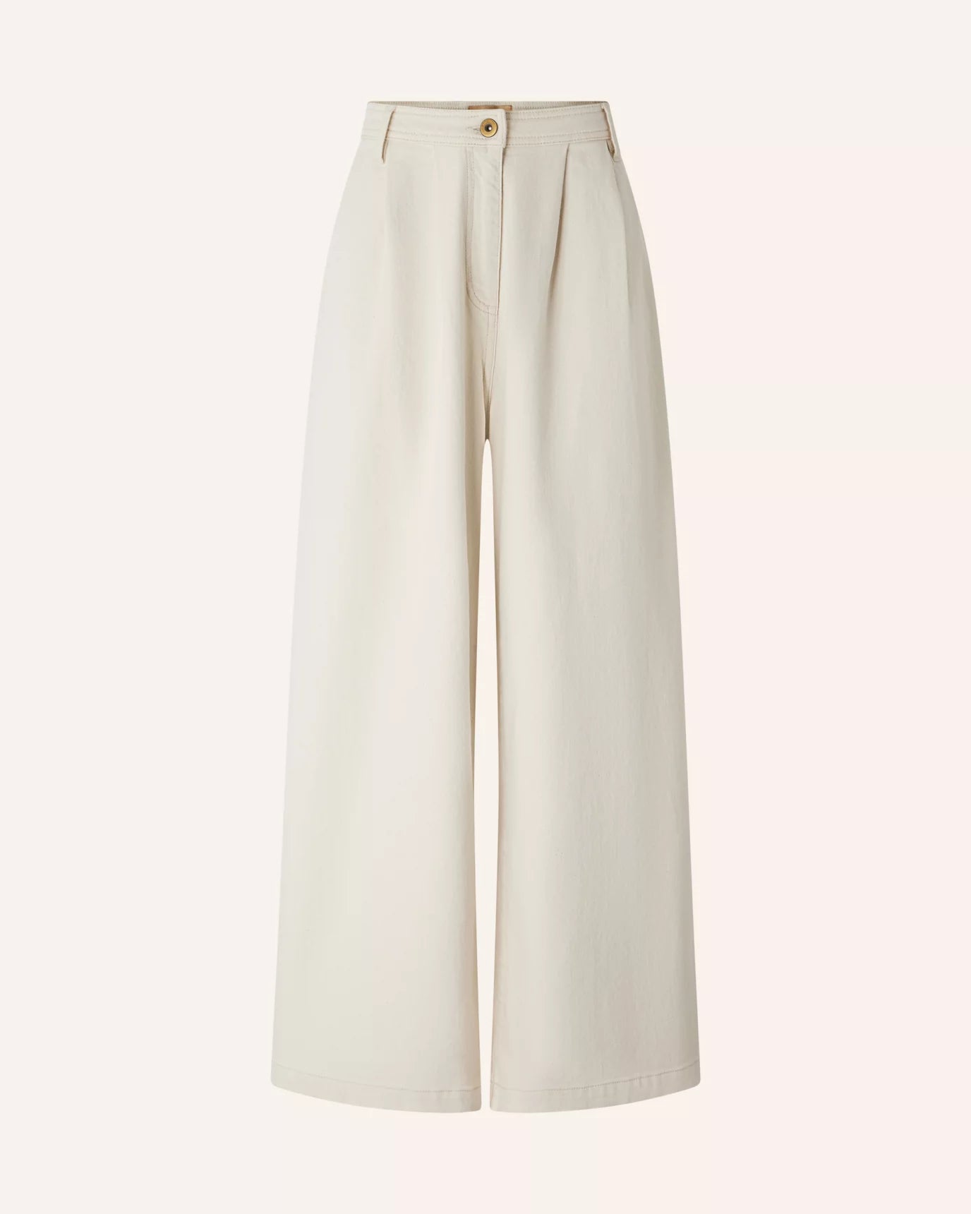 Sessun Diego Large Pants with Pleats Cream