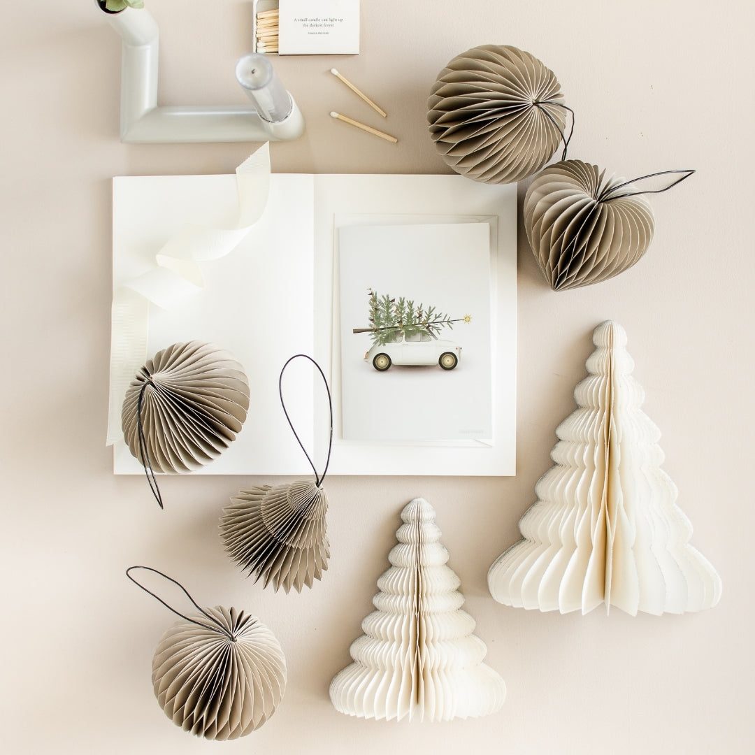 Paper Ornament Christmas Bauble Linen