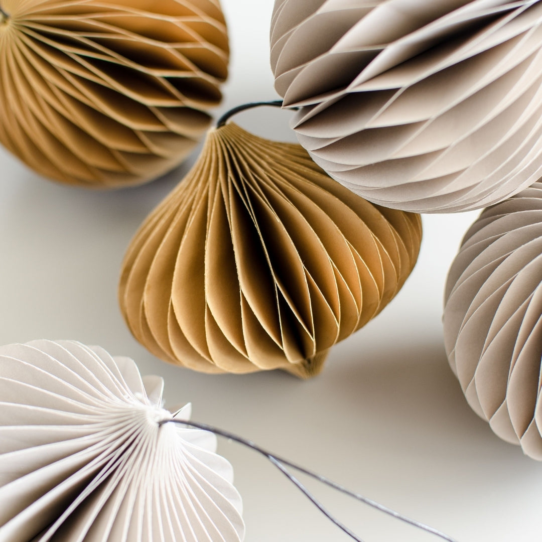 Paper Ornament Christmas Bauble Golden Sand