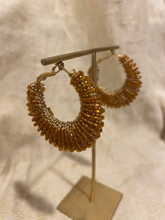 Gas Bijoux Earrings Izzia Large Amber