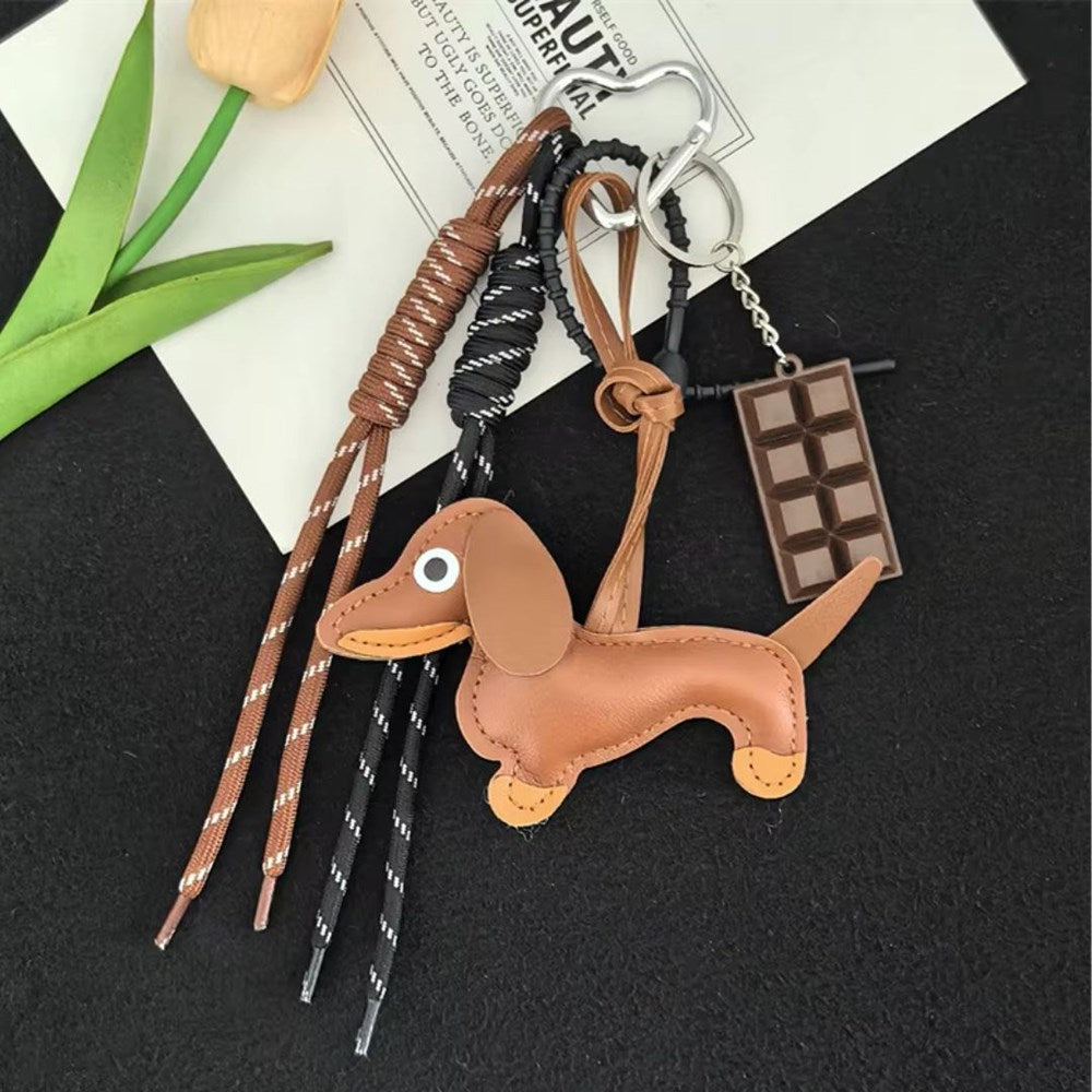 Sausage dog camel key ring