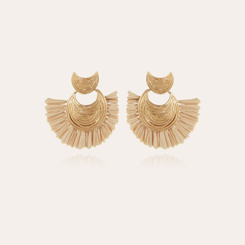 Gas Bijoux Earrings Luna Wave Mini Raffia