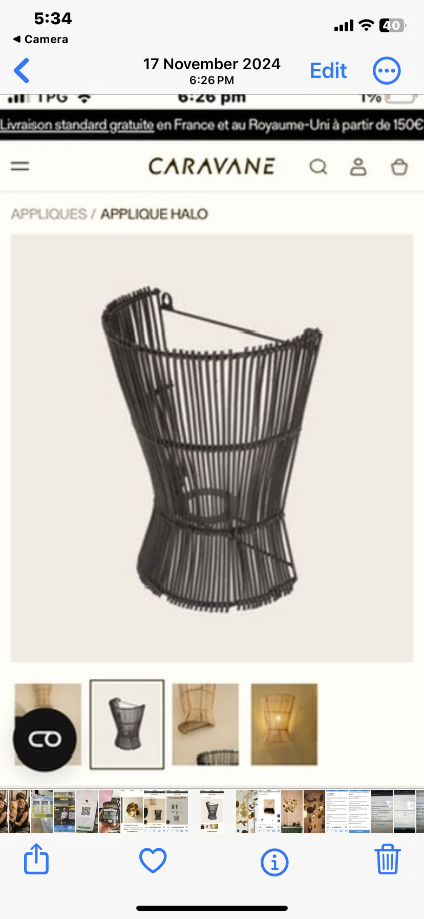 Caravane rattan wall sconce