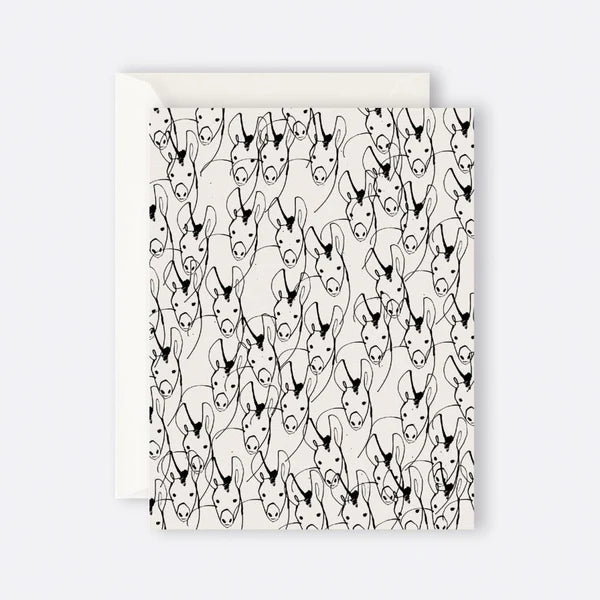Father Rabbit Donkeys card