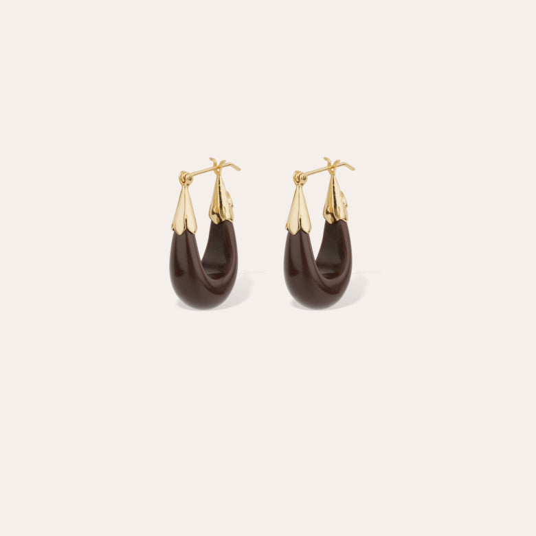 Gas Bijoux Earrings Ecume Small Brown