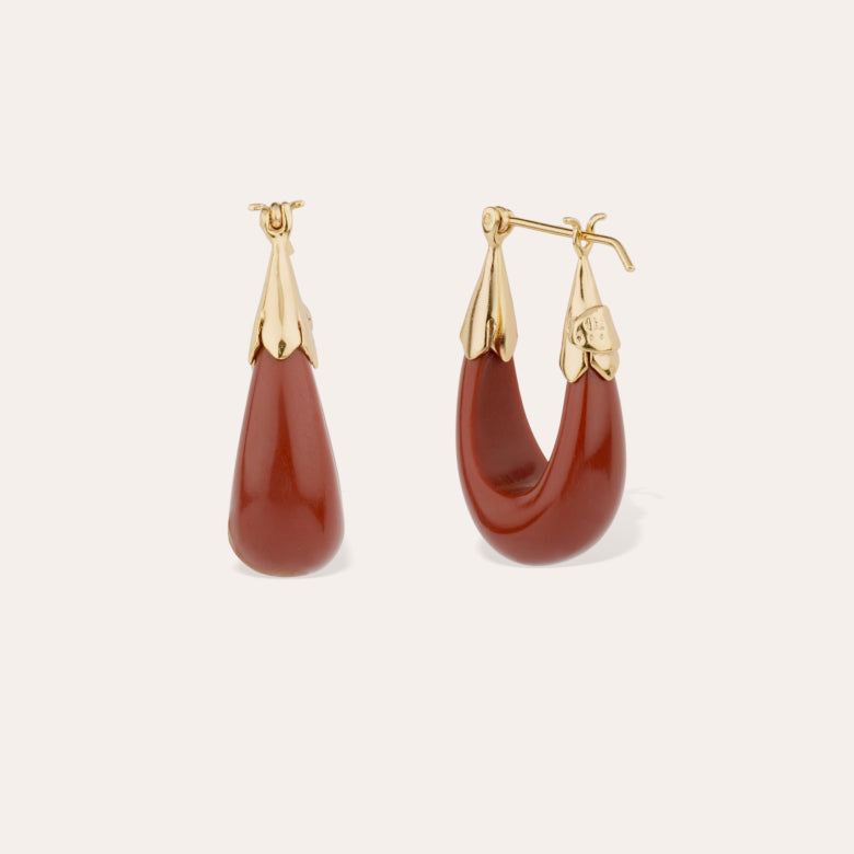 Gas Bijoux Earrings Ecume Small Red Ochre