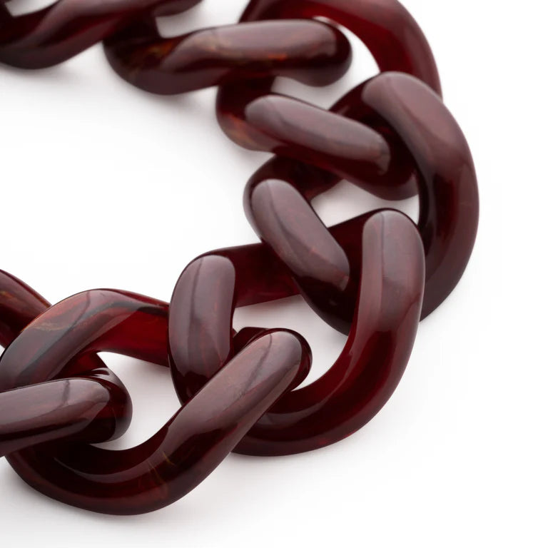 Vanessa Baroni Flat Chain Bracelet Bordeaux Marble