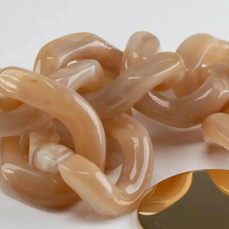Vanessa Baroni Flat Chain Bracelet Honey Marble