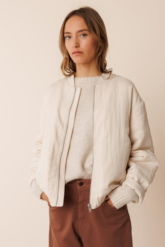 Indi & Cold Bomber Jacket Ecru