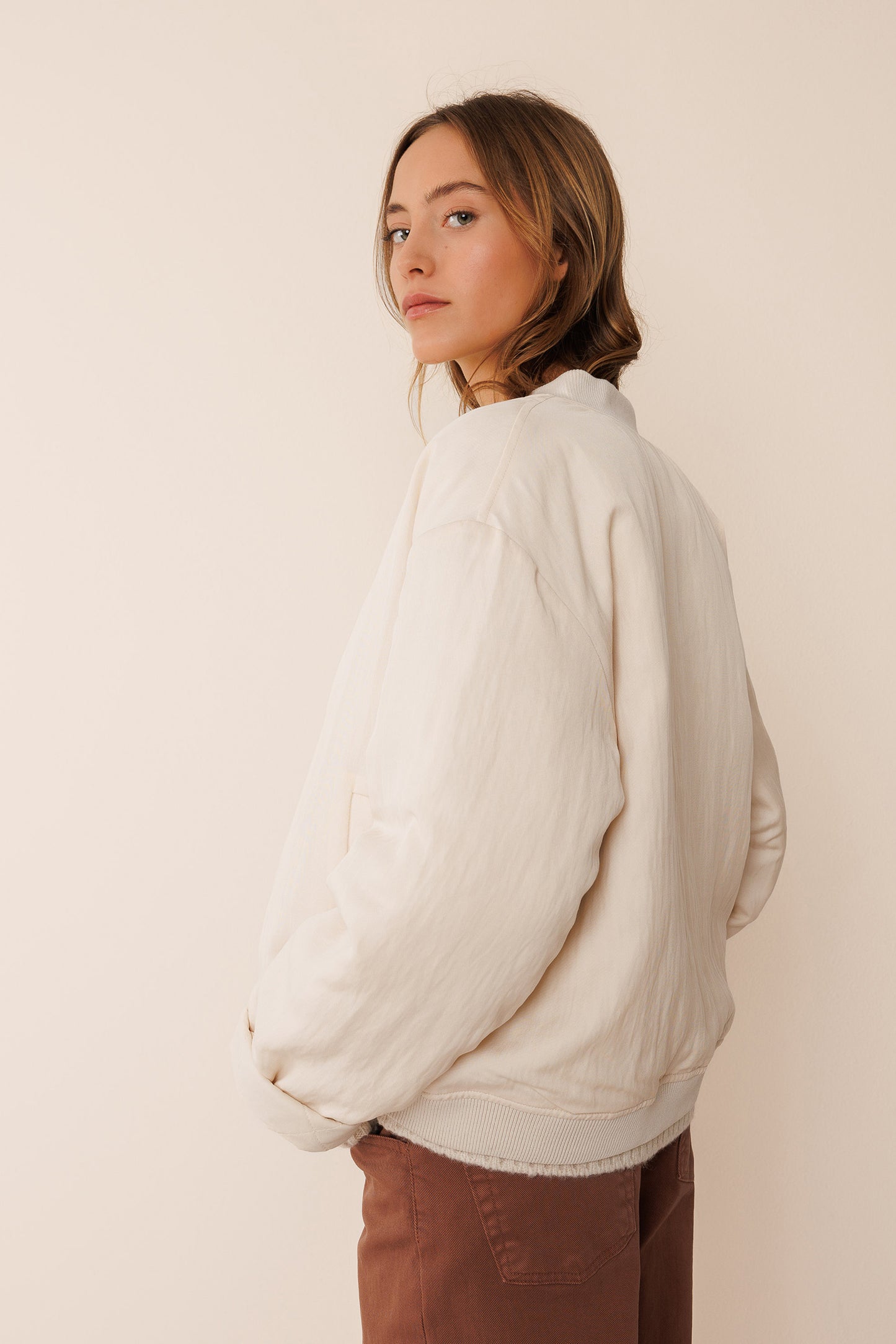 Indi & Cold Bomber Jacket Ecru