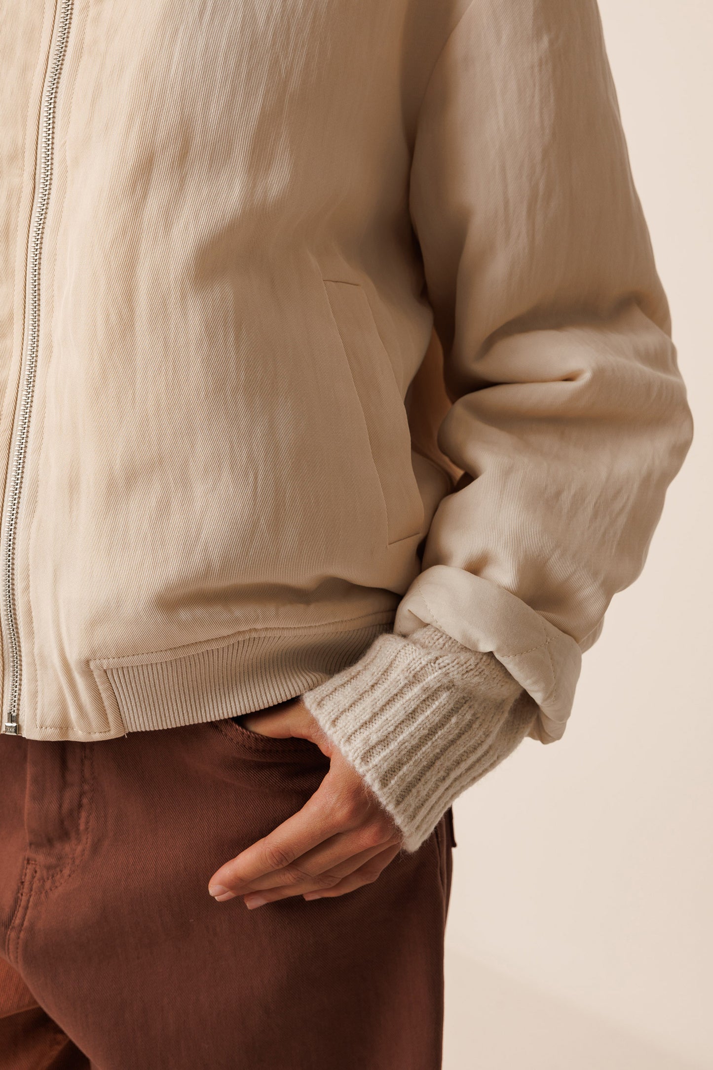 Indi & Cold Bomber Jacket Ecru
