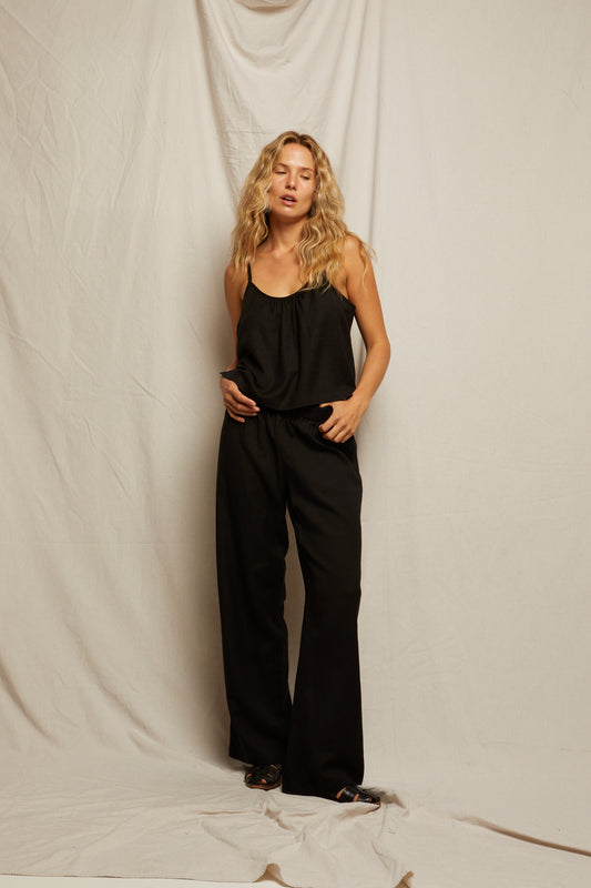 PWT Georgette Linen Pants Black