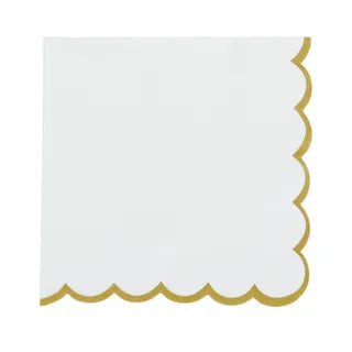 Scalloped paper napkins Gold