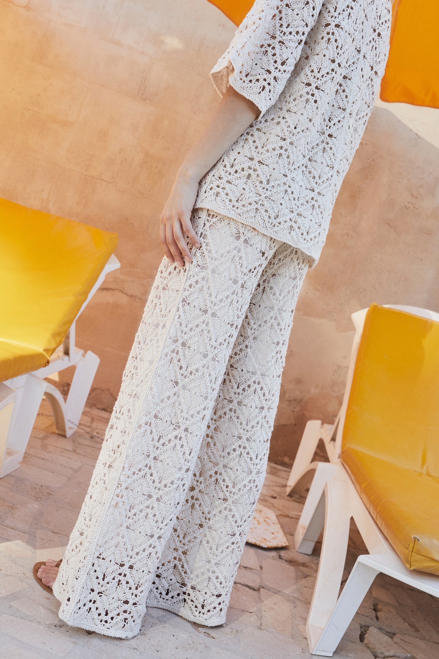 Indi & Cold Crochet Pants Ecru